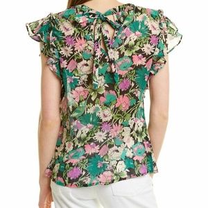 Banjanan Olga Ruffled Cotton Blouse Fiesta black
